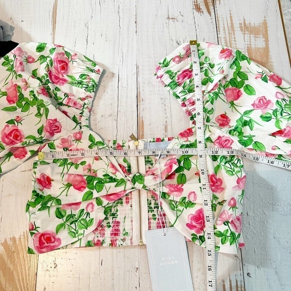 Hill House The Isabella Top Pink Roses BarbieCore Size Medium - Picture 7 of 10